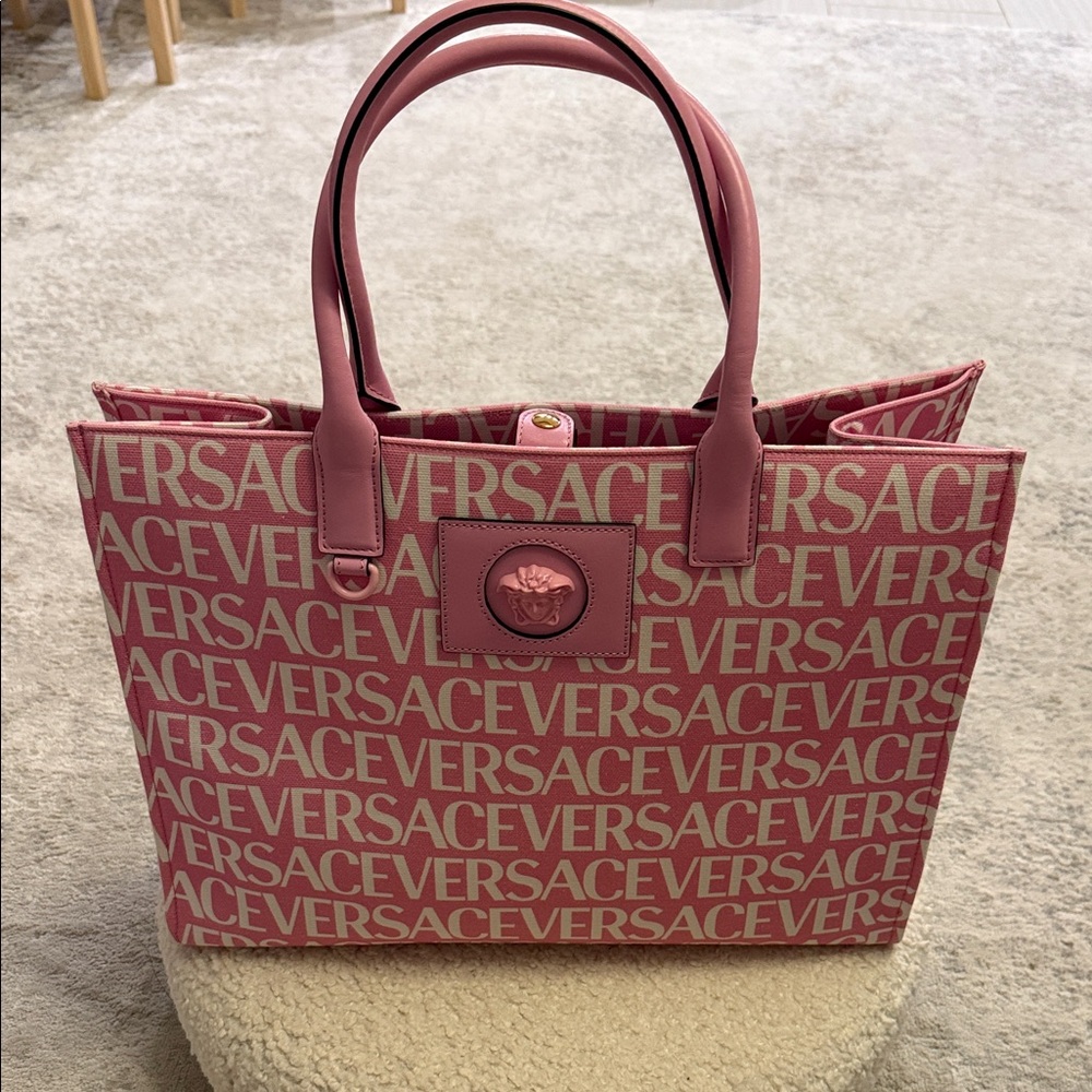Versace Pink Logo Tote